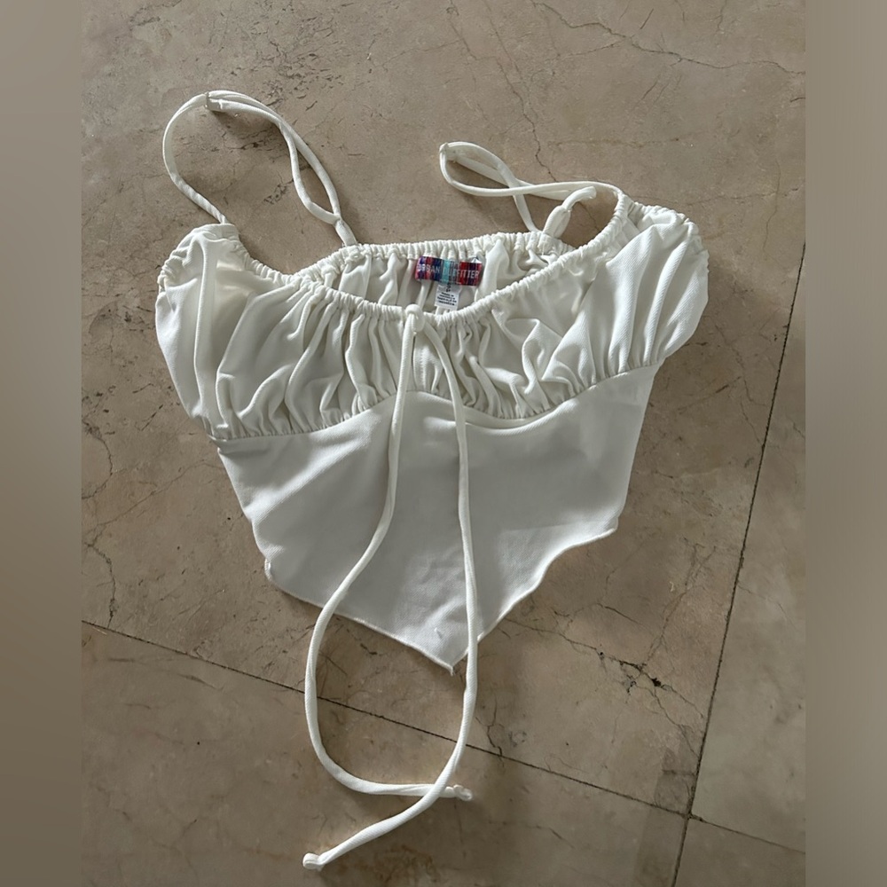 urban outfitters white tie top
